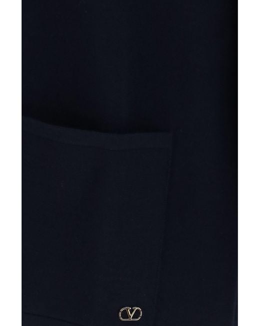 Valentino Blue Wool Cardigan With Vlogo for men
