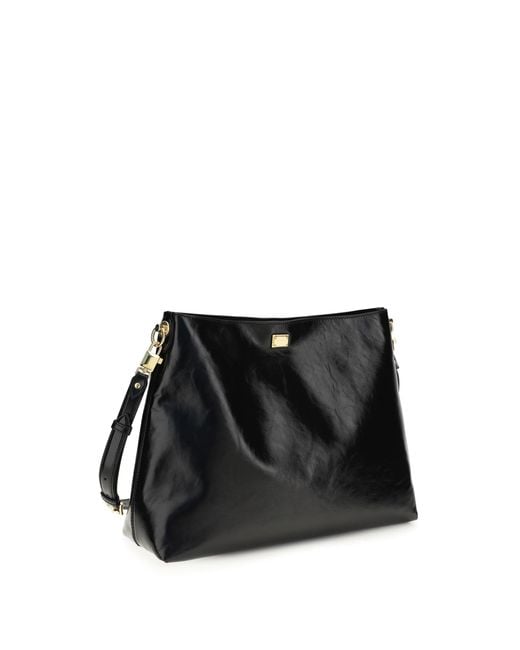 Dolce & Gabbana Black Vittoria Leather Crossbody Bag