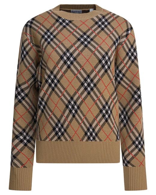 Burberry Brown Wool Blend Crew Neck Sweater