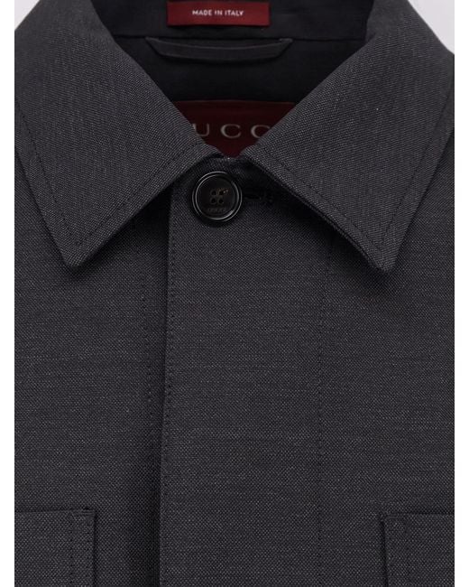 Gucci Blue Wool Shirt/Jacket for men