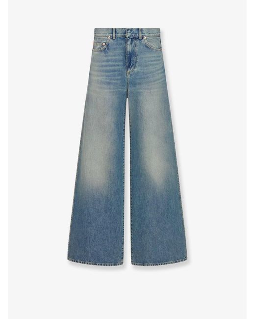 Dior Blue Stone-Washed Jeans With Oblique Motif Inside
