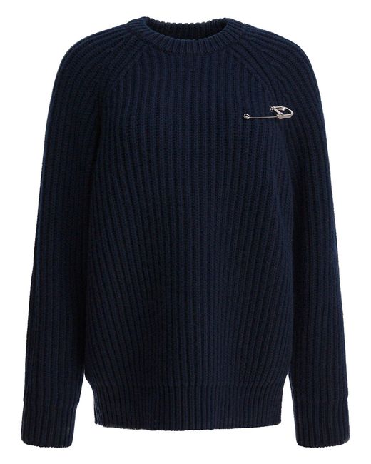 Prada Blue Virgin Wool And Cashmere Sweater for men