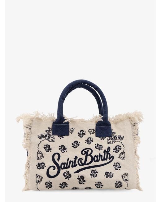Mc2 Saint Barth Blue Vanity Cotton Handbag
