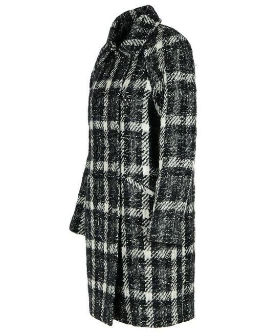 Fay Black Cotton Blend Coat
