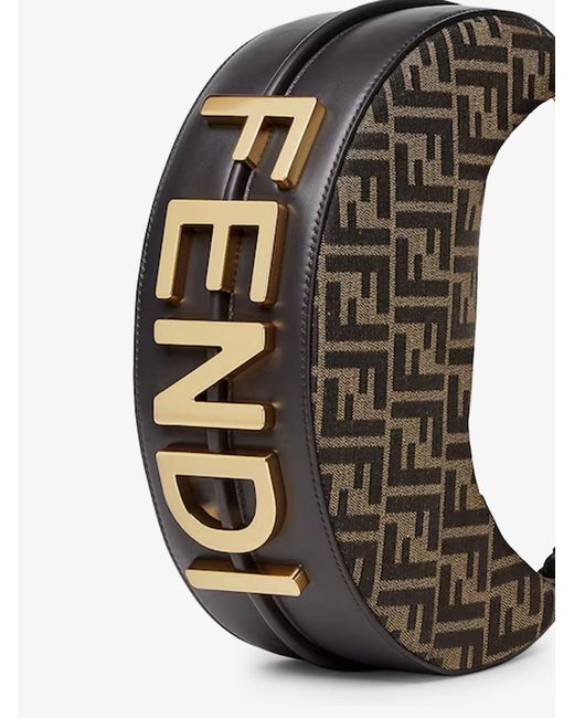 Fendi Metallic Graphy Small Ff Jacquard Fabric Handbag