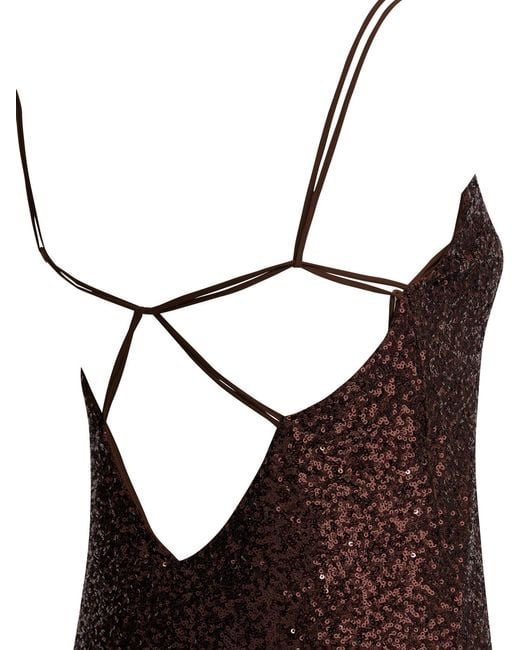 Semler Brown Long Sequined Dress Dresses