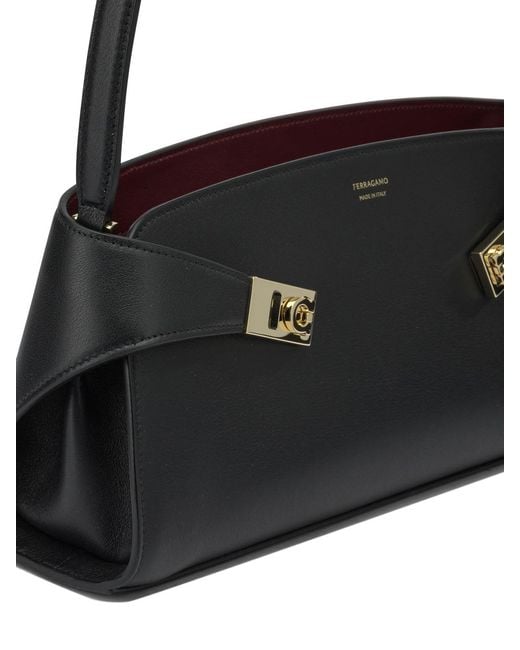 Ferragamo Black "Hug East-West" Medium Shoulder Bag