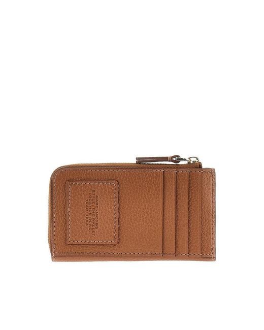 Marc Jacobs Brown Grained Leather Zip Wallet