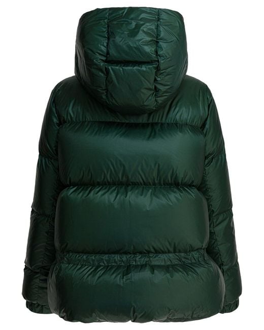 Sacai Green Quilted Nylon Down Jacket Jackets And Coats