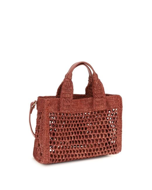 Chloé Red Chloé Small Summer Banana East-West Tote Bag