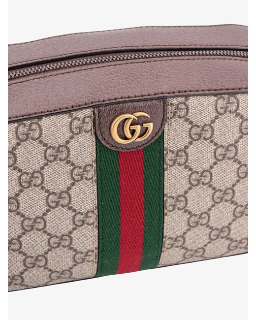 Gucci Gray Leather Closure With Zip Shoulder Bags for men