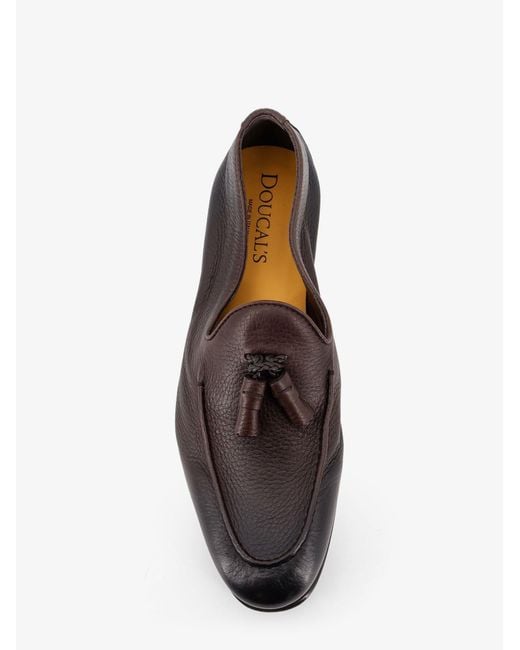 Doucal's White Daino Leather Loafers for men