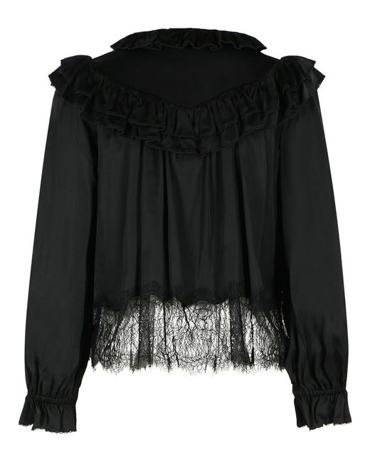Self-Portrait Black Self Portrait Viscose Blouse