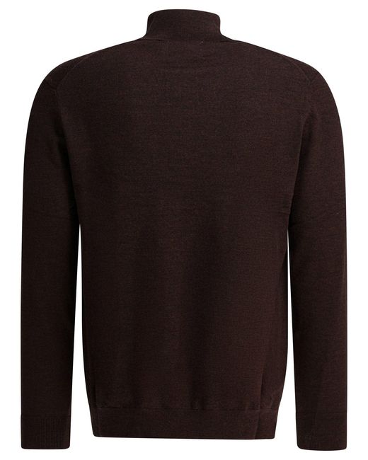 NN07 Black Sergio Merino Wool Polo Sweater for men