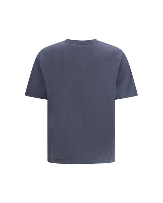 Maison Kitsuné Blue Organic Cotton T-Shirt Shadow for men
