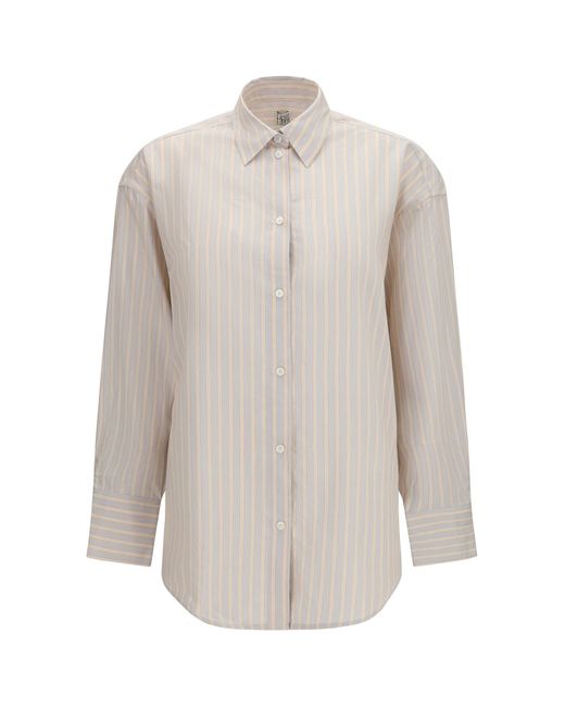Totême White Oversized Striped Shirt