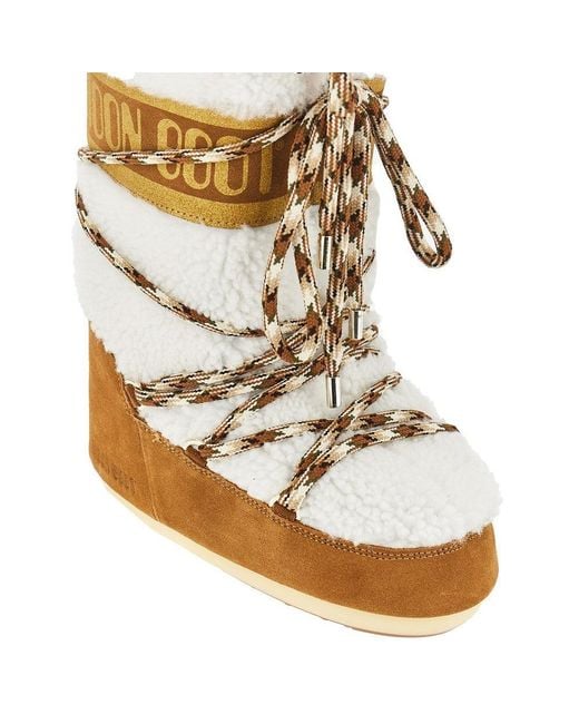 Moon Boot White Shearling Icon Boots