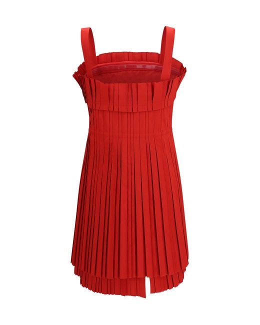 Fendi Red Short Faille Dress