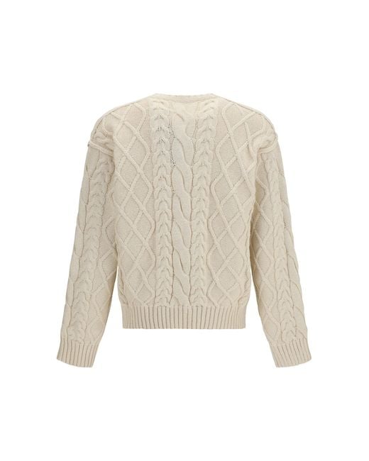 Dolce & Gabbana White Dolce & Gabbana Cable-Knit Pullover for men