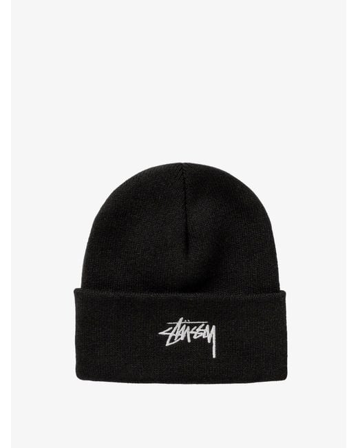 Stussy Black Embroidered Logo Hat for men