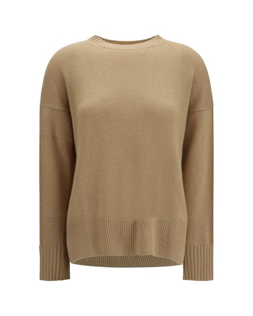 Allude Natural Cashmere Crewneck Sweater