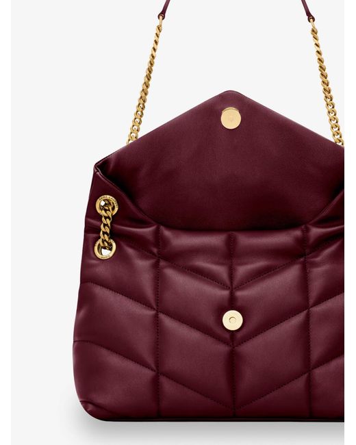 Saint Laurent Purple Loulou Puffer Matelasse Leather Shoulder Bag