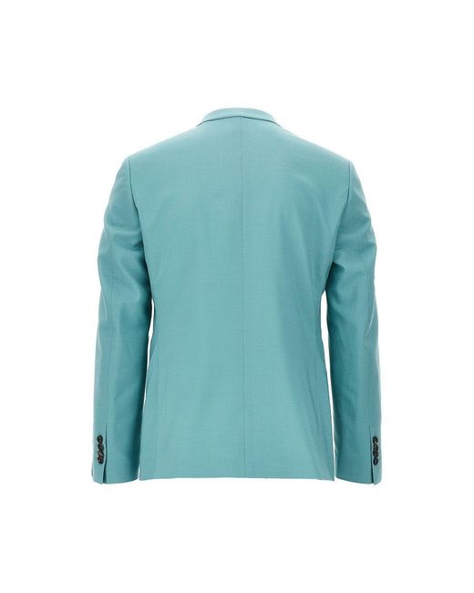 Santaniello Blue Wool-Blend Single-Breasted Suit for men