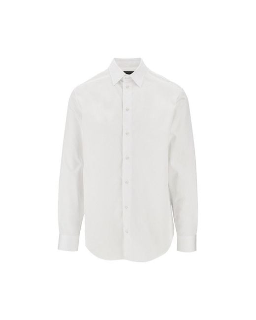 Emporio Armani White Poplin Shirt for men