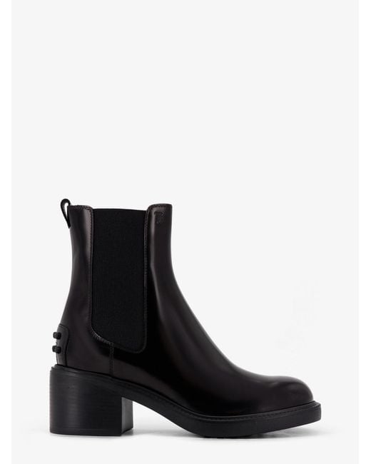 Tod's Black Gomma T60 Leather Ankle Boots
