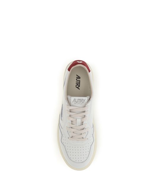 Autry White Medalist Low Sneakers/Deep Claret for men