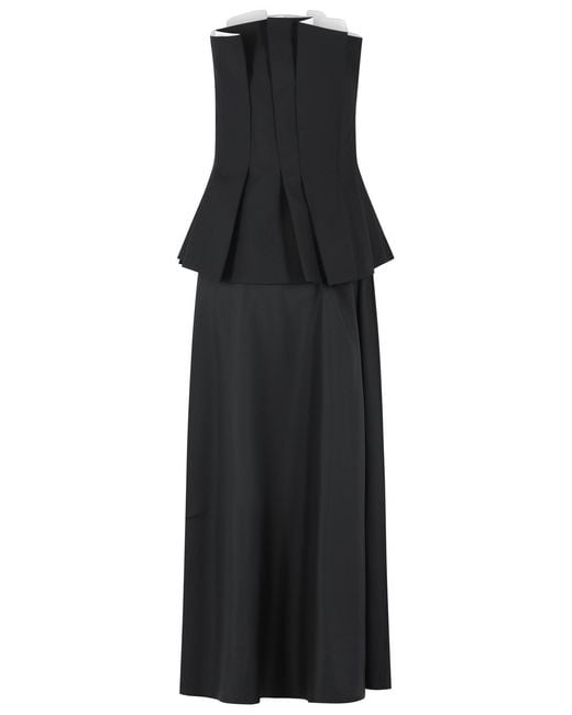 Rohe Black Bustier Wool Blend Dress