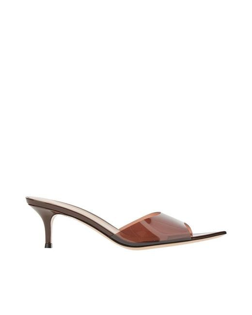 Gianvito Rossi Brown 'Elle' Pvc Mules