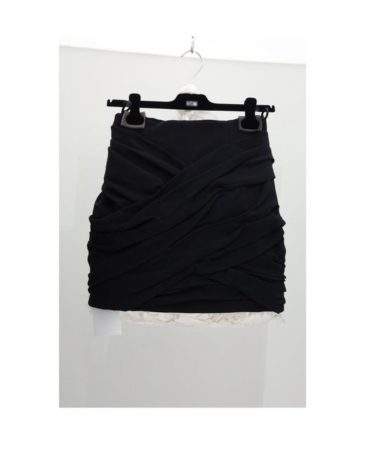 Céline Black Draped Mini Skirt