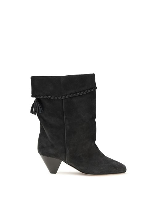 Isabel Marant Black Draped Suede Boots