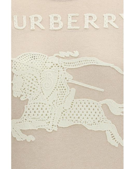 Burberry White Ekd Cotton-Wool Sweater