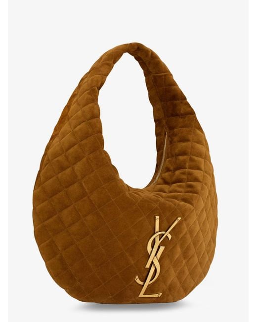 Saint Laurent Brown Icare Hobo Suede Handbag