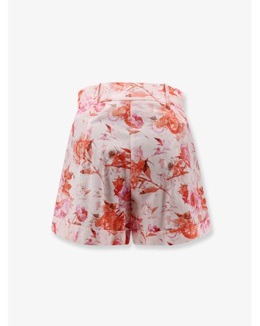 ACTUALEE Red Shorts Printed Cotton