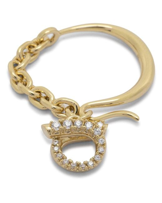 Ferragamo Metallic "Gancatena" Ring