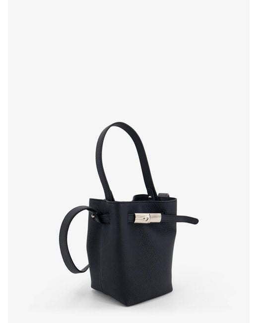 Longchamp Blue Le Smart Leather Bucket Bag