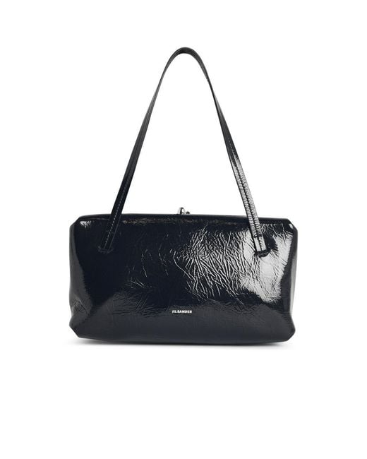 Jil Sander Small 'goji Pillow' Black Leather Bag