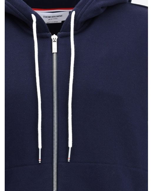 Thom Browne Blue Cotton Hoodie for men