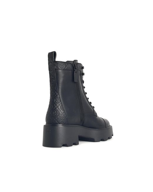 Tory Burch Blue 'T Monogram' Leather Ankle Boots