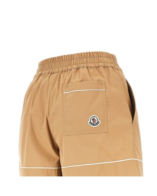 Moncler Natural Cotton-Blend High-Rise Shorts