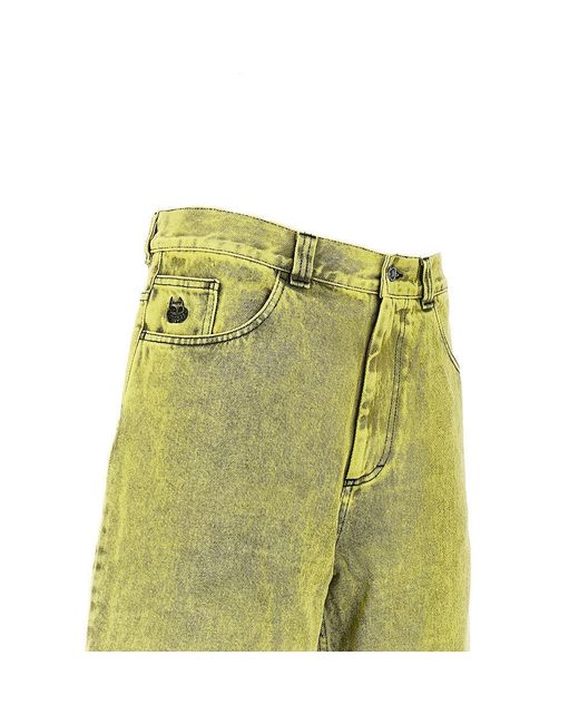 POLAR SKATE Green 'Big Boy' Denim Shorts for men