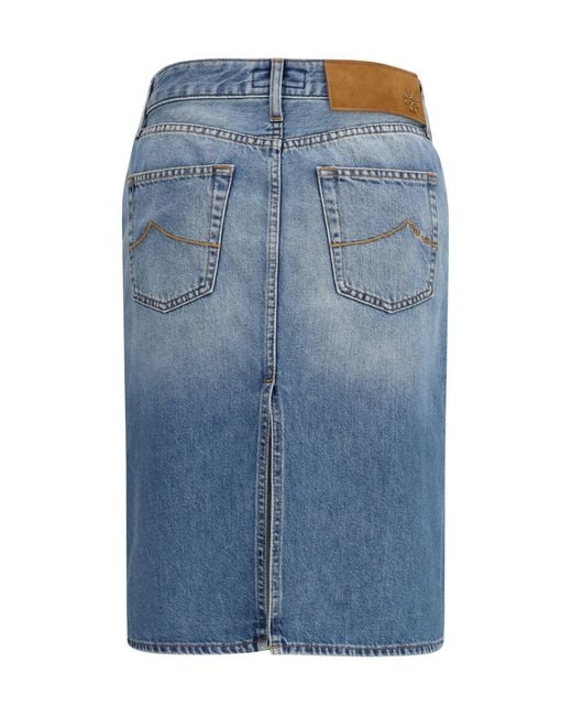 Jacob Cohen Blue Denim Midi Skirt
