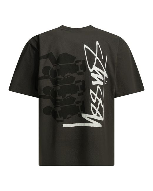 Stussy Black Cotton T-Shirt for men