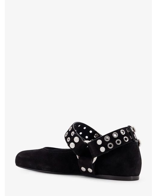 Alaïa White Suede Biker Flat Ballerinas