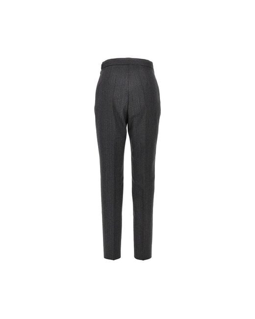 Jil Sander Gray Pinstriped Wool Tailored Pants