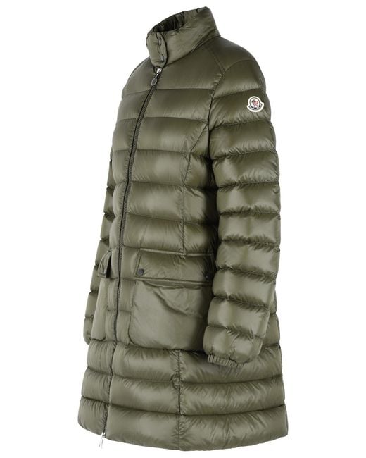 Moncler Green 'Genet' Long Polyamide Down Jacket