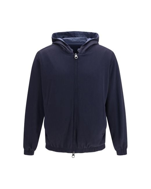Loro Piana Blue Windmate Hooded Bomber for men